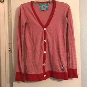 Element Red Striped Button Up Cardigan